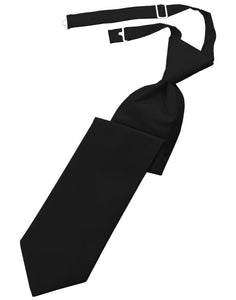 Cardi Black Solid Twill Windsor Tie