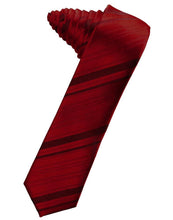 Load image into Gallery viewer, Cardi Self Tie Apple Striped Satin Skinny Necktie