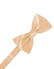 Load image into Gallery viewer, Cardi Pre-Tied Apricot Striped Satin Bow Tie