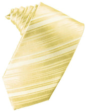 Load image into Gallery viewer, Cardi Self Tie Banana Striped Satin Necktie