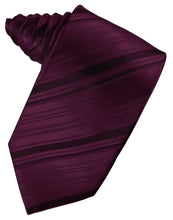 Load image into Gallery viewer, Cardi Self Tie Berry Striped Satin Necktie
