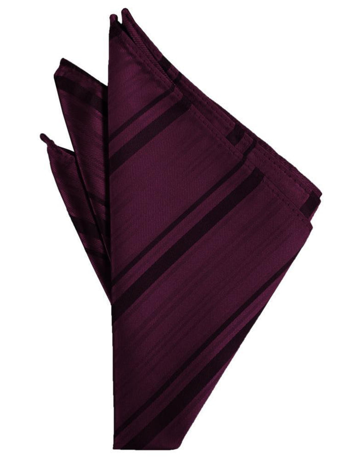 Cardi Berry Striped Satin Pocket Square