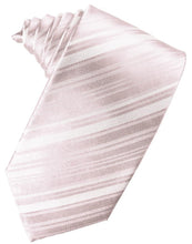Load image into Gallery viewer, Cardi Self Tie Blush Striped Satin Necktie