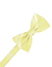 Load image into Gallery viewer, Cardi Pre-Tied Canary Striped Satin Bow Tie