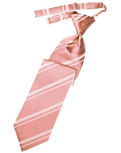 Load image into Gallery viewer, Cardi Pre-Tied Coral Striped Satin Necktie