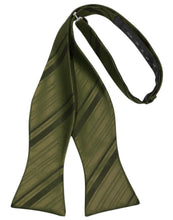 Load image into Gallery viewer, Cardi Self Tie Fern Striped Satin Bow Tie