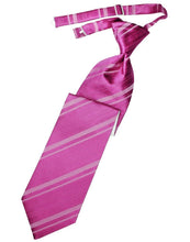 Load image into Gallery viewer, Cardi Pre-Tied Fuchsia Striped Satin Necktie