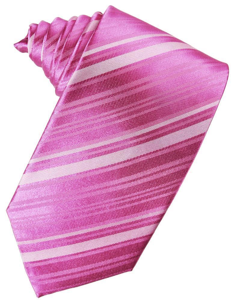 Cardi Self Tie Fuchsia Striped Satin Necktie