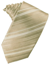 Load image into Gallery viewer, Cardi Self Tie Golden Striped Satin Necktie