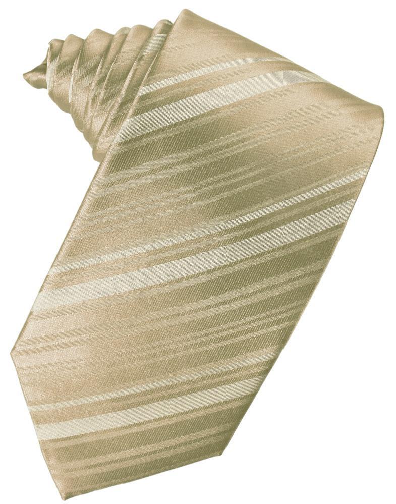 Cardi Self Tie Golden Striped Satin Necktie