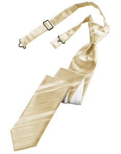 Cardi Pre-Tied Golden Striped Satin Skinny Necktie