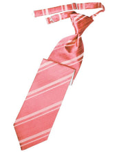 Load image into Gallery viewer, Cardi Pre-Tied Guava Striped Satin Necktie