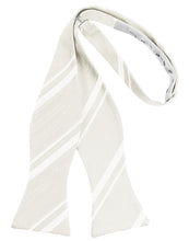 Load image into Gallery viewer, Cardi Self Tie Ivory Striped Satin Bow Tie