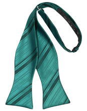 Load image into Gallery viewer, Cardi Self Tie Jade Striped Satin Bow Tie