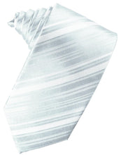 Load image into Gallery viewer, Cardi Self Tie Light Blue Striped Satin Necktie