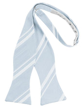 Load image into Gallery viewer, Cardi Self Tie Light Blue Striped Satin Bow Tie