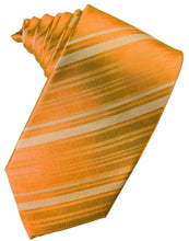 Load image into Gallery viewer, Cardi Self Tie Mandarin Striped Satin Necktie