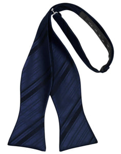 Cardi Self Tie Marine Striped Satin Bow Tie