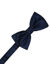Load image into Gallery viewer, Cardi Pre-Tied Midnight Striped Satin Bow Tie