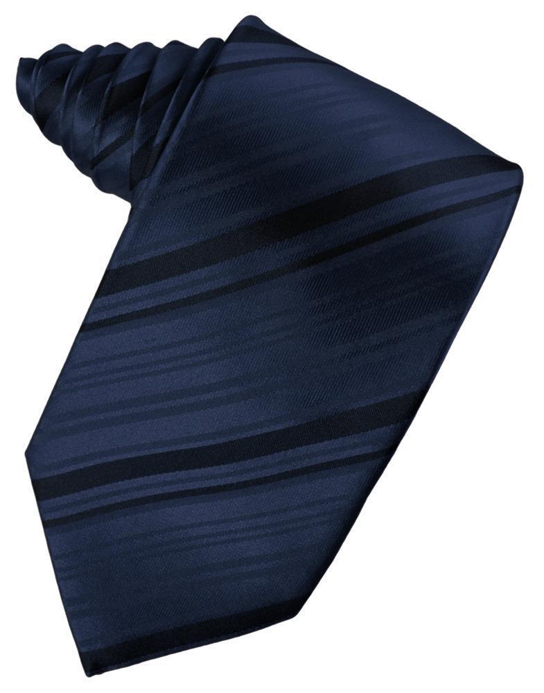 Cardi Self Tie Midnight Striped Satin Necktie