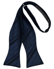 Load image into Gallery viewer, Cardi Self Tie Midnight Striped Satin Bow Tie