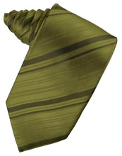 Load image into Gallery viewer, Cardi Self Tie Moss Striped Satin Necktie