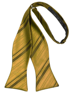 Cardi Self Tie New Gold Striped Satin Bow Tie