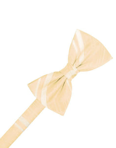 Cardi Pre-Tied Peach Striped Satin Bow Tie