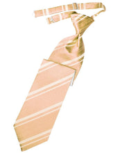 Load image into Gallery viewer, Cardi Pre-Tied Peach Striped Satin Necktie