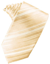 Load image into Gallery viewer, Cardi Self Tie Peach Striped Satin Necktie