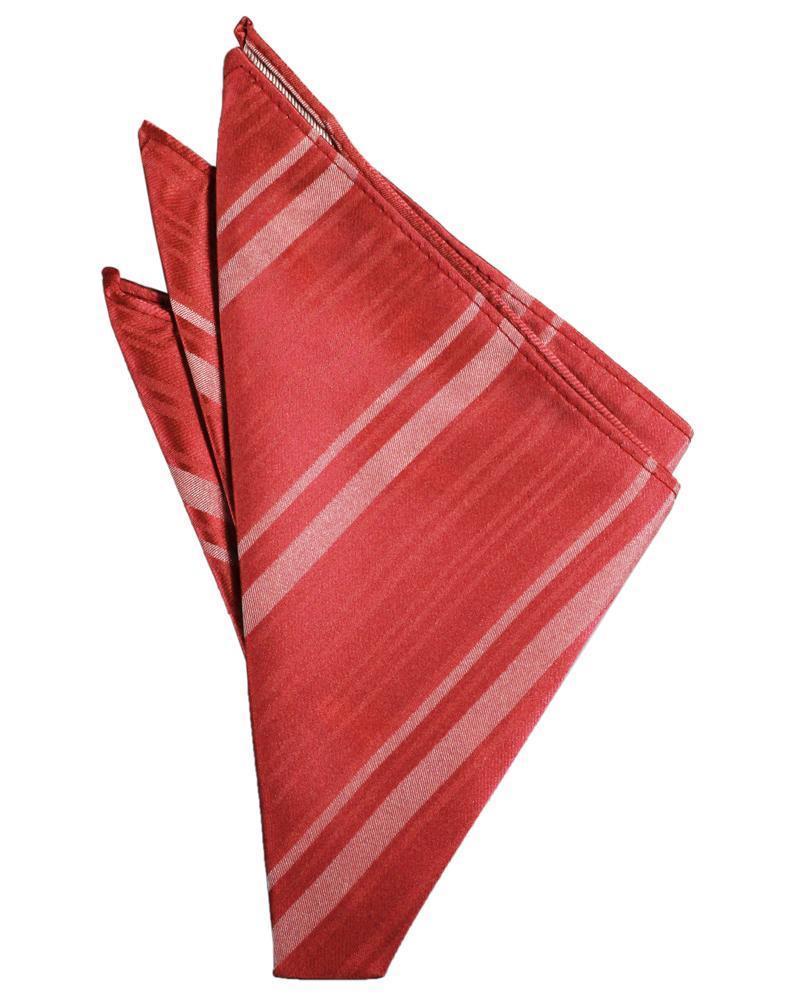 Cardi Persimmon Striped Satin Pocket Square