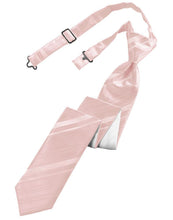Load image into Gallery viewer, Cardi Pre-Tied Pink Striped Satin Skinny Necktie