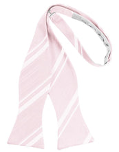 Load image into Gallery viewer, Cardi Self Tie Pink Striped Satin Bow Tie