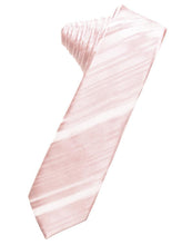 Load image into Gallery viewer, Cardi Self Tie Pink Striped Satin Skinny Necktie