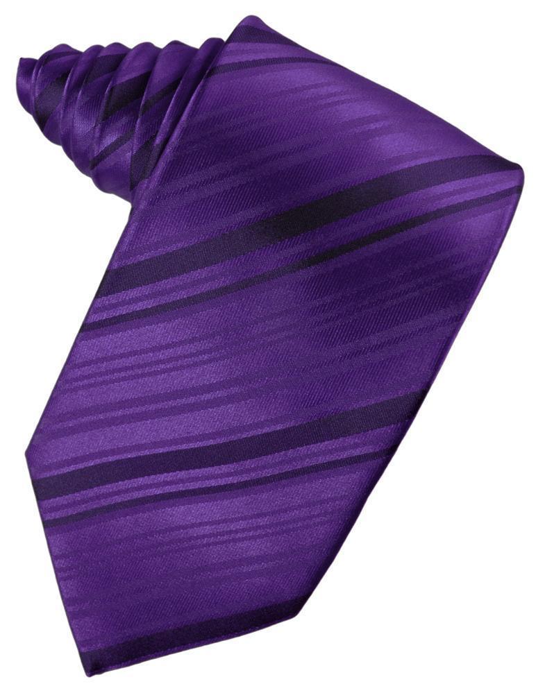 Cardi Self Tie Purple Striped Satin Necktie