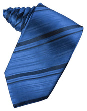 Load image into Gallery viewer, Cardi Self Tie Royal Blue Striped Satin Necktie