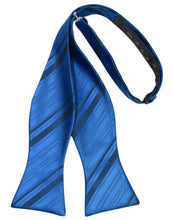Load image into Gallery viewer, Cardi Self Tie Royal Blue Striped Satin Bow Tie