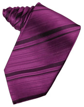 Load image into Gallery viewer, Cardi Self Tie Sangria Striped Satin Necktie