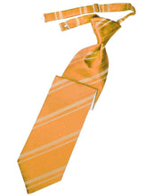 Load image into Gallery viewer, Cardi Pre-Tied Tangerine Striped Satin Necktie