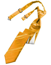 Load image into Gallery viewer, Cardi Pre-Tied Tangerine Striped Satin Skinny Necktie