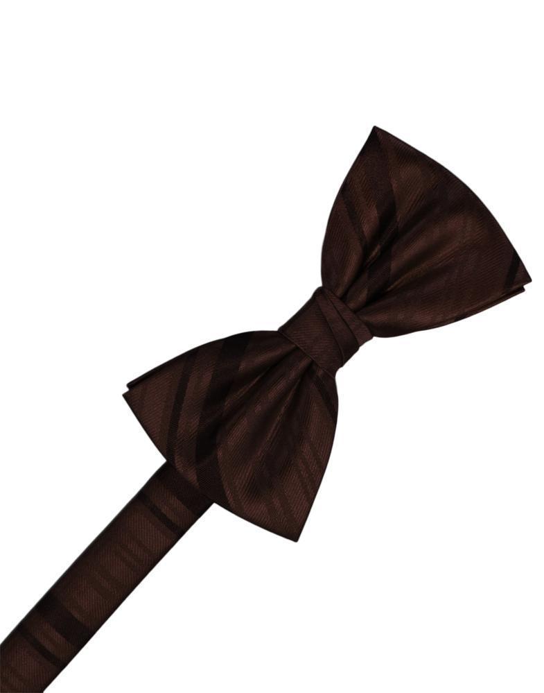 Cardi Pre-Tied Truffle Striped Satin Bow Tie