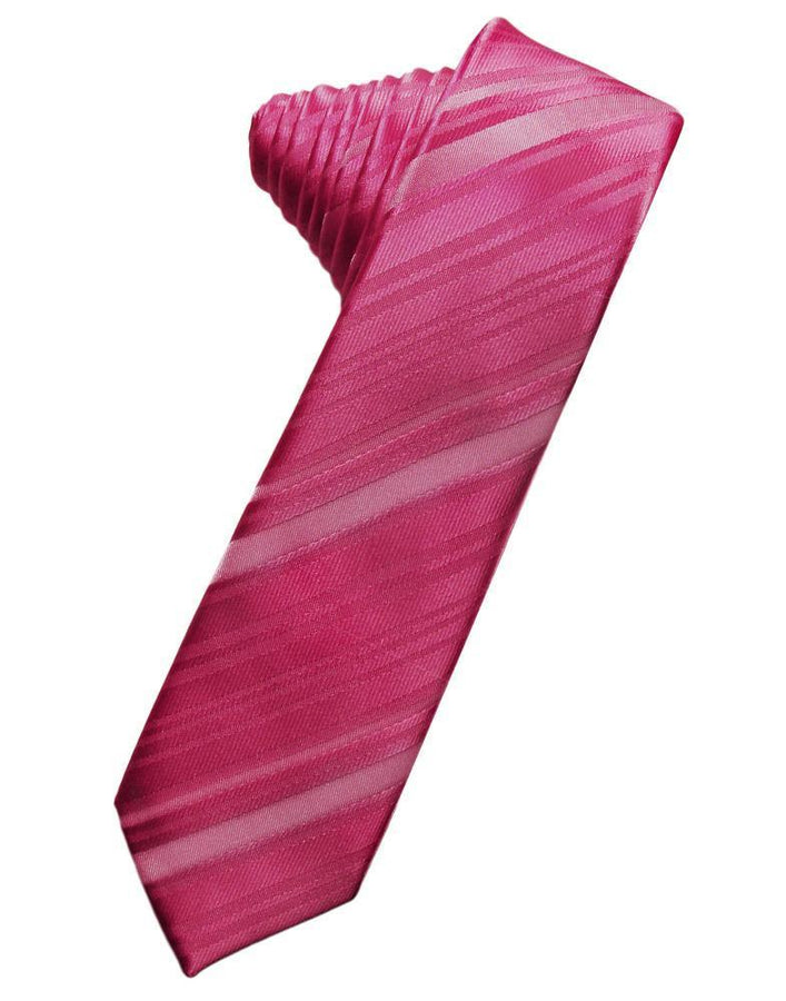 Cardi Self Tie Watermelon Striped Satin Skinny Necktie