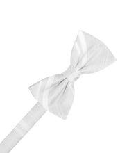 Load image into Gallery viewer, Cardi Pre-Tied White Striped Satin Bow Tie