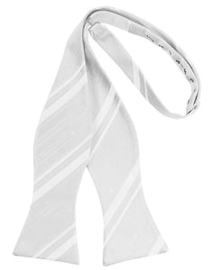Cardi Self Tie White Striped Satin Bow Tie