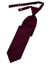 Load image into Gallery viewer, Cardi Pre-Tied Wine Striped Satin Necktie