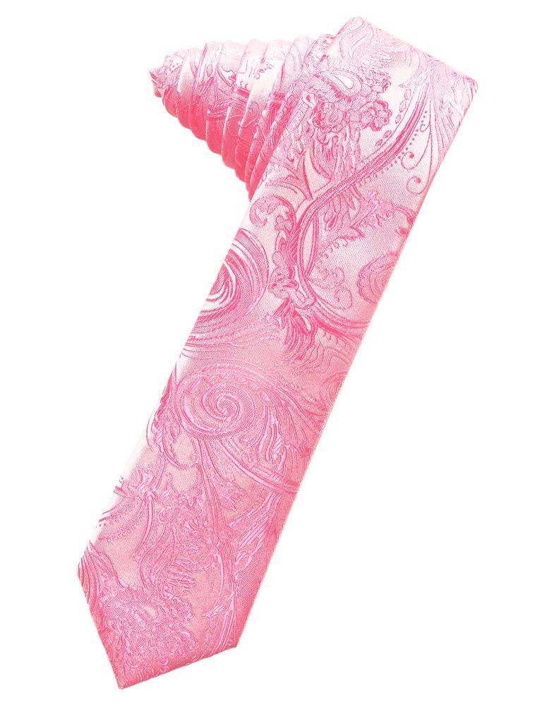 Cardi Self Tie Bubblegum Tapestry Skinny Necktie