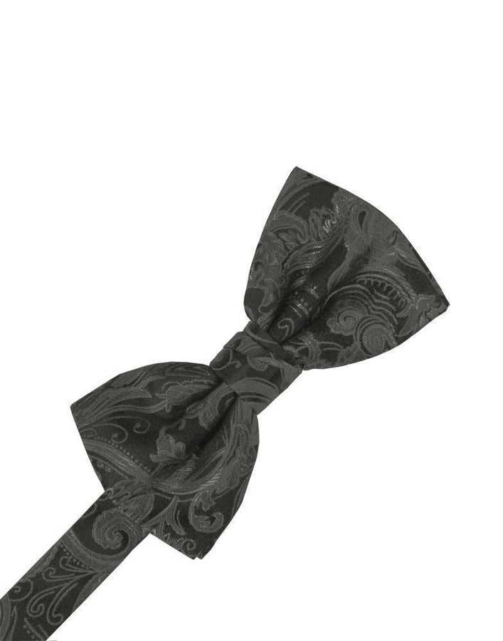 Cardi Pre-Tied Charcoal Tapestry Bow Tie