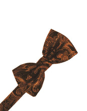Load image into Gallery viewer, Cardi Pre-Tied Cognac Tapestry Bow Tie