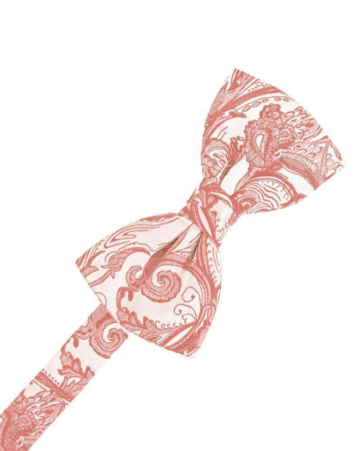 Cardi Pre-Tied Coral Tapestry Bow Tie