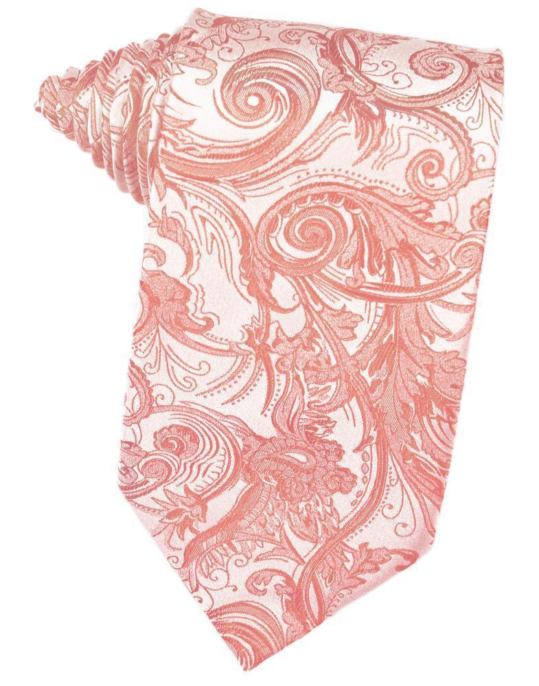 Cardi Self Tie Coral Tapestry Necktie